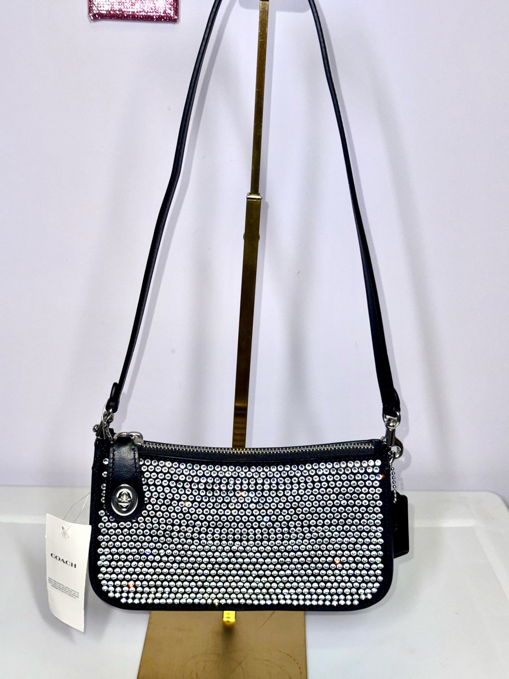 Coach Black Crystal-Studded Crossbody Bag